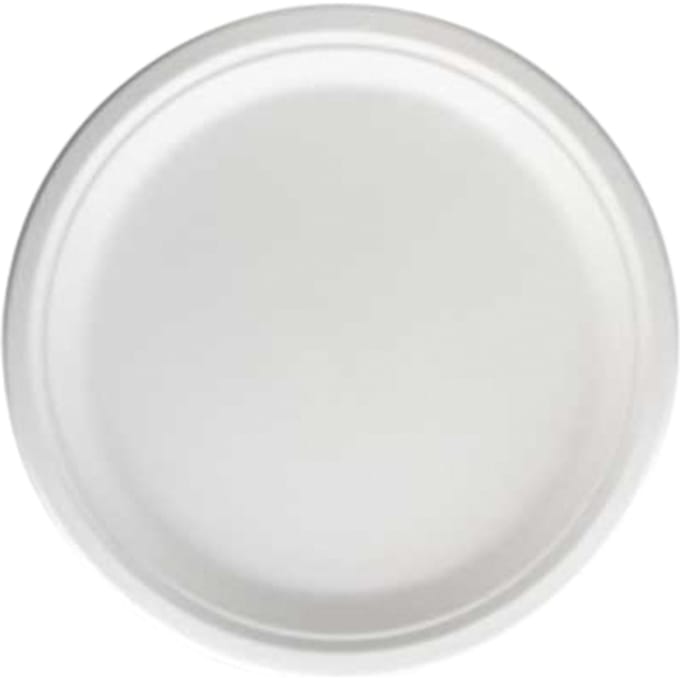 Bord IEZZY 260mm 1vaks suikerriet PFAS-vrij wit 50 stuks