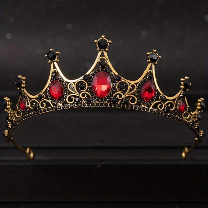 Strass Kroon Hoofdband Bruiloft Bruid Prinses Koningin Haar Tiara rood