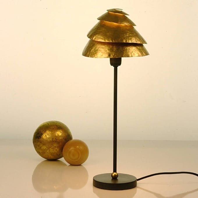 Holländer Opmerkelijke tafellamp SNAIL ONE - bruin-goud
