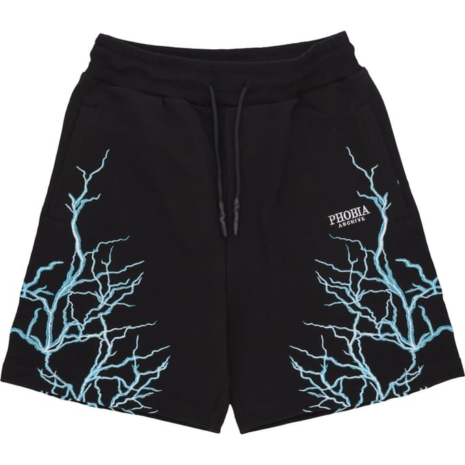 Korte trainingsbroek heren Lightning Short Zwart/lichtblauw