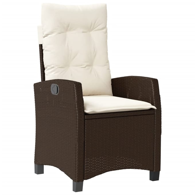 vidaXL - 5-delige - Tuinset - met - kussens - poly - rattan - bruin