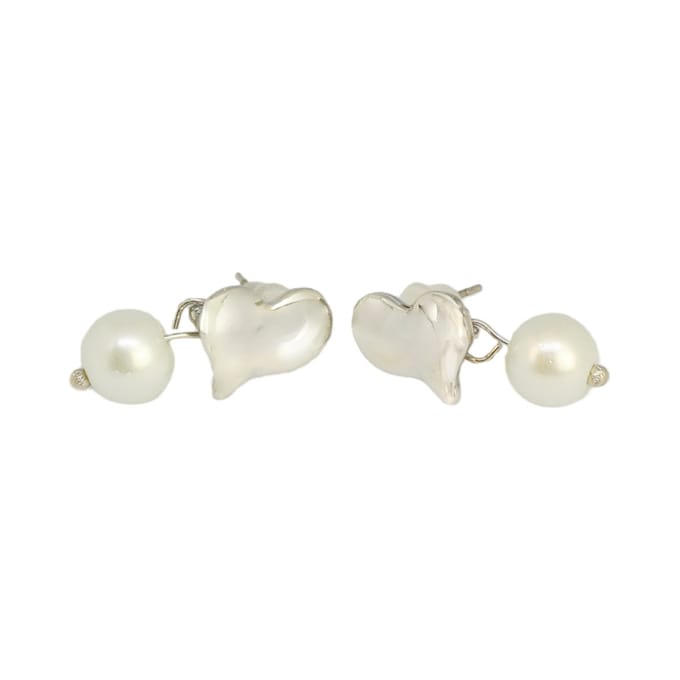 Pearly Loving Heart Earrings