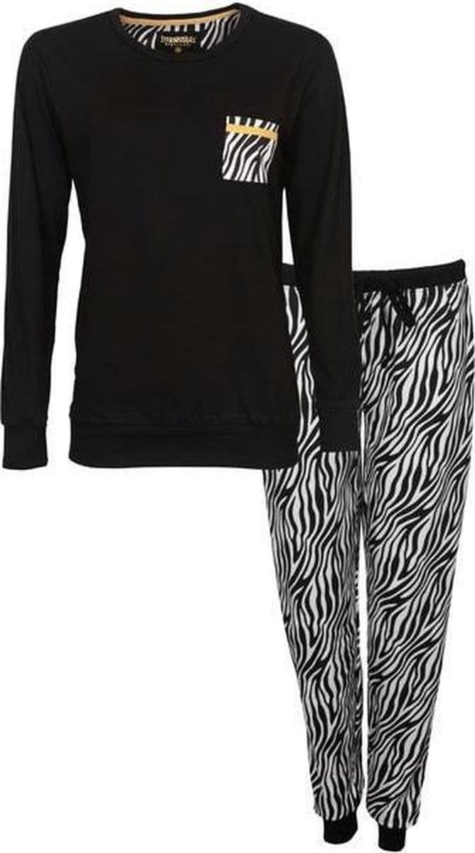 Irresistible dames pyjama -Zebra 1101  - XXL  - Zwart