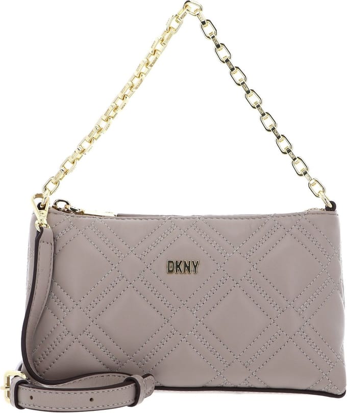 DKNY Leren handtas schoudertas Evon Handbag LT Khaki beige