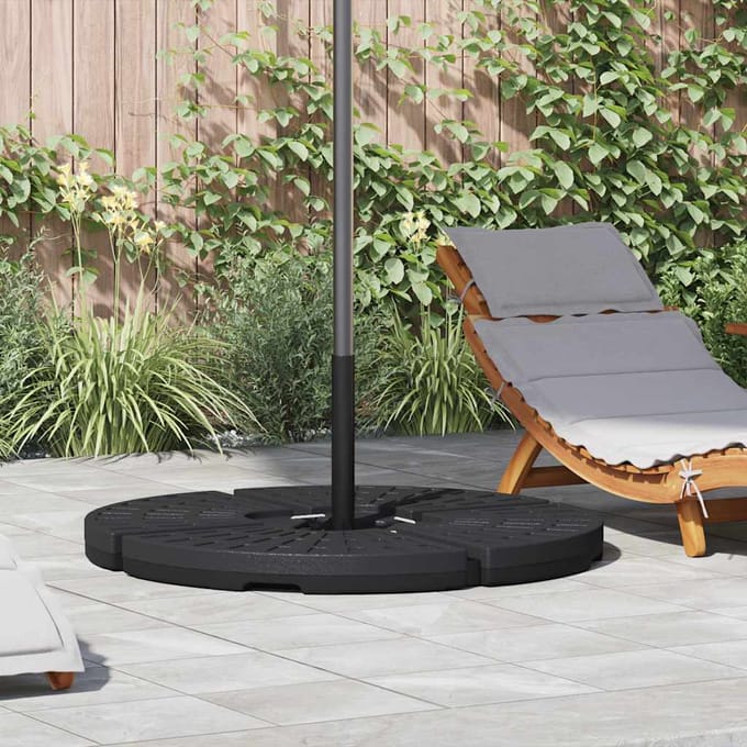 vidaXL - Umbrella - Base - Fan-vormig - 4 - stuks - Zand/Water - gevuld - Zwart - 52 - L