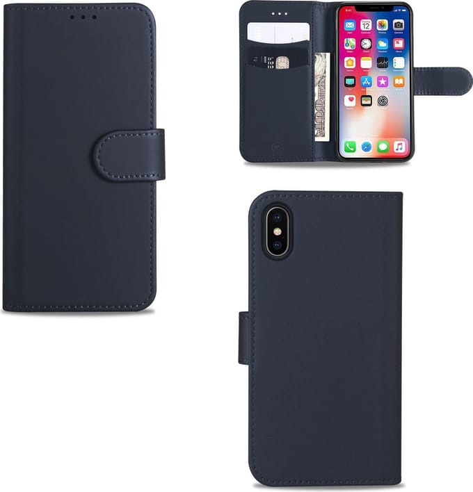 Apple iPhone Xs Max Hoesje Blauw met Pasjeshouder