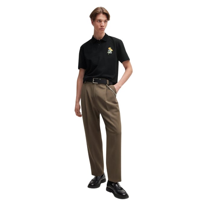 Hugo Boss Heren Regular Poloshirt met Korte Mouwen (Zwart)