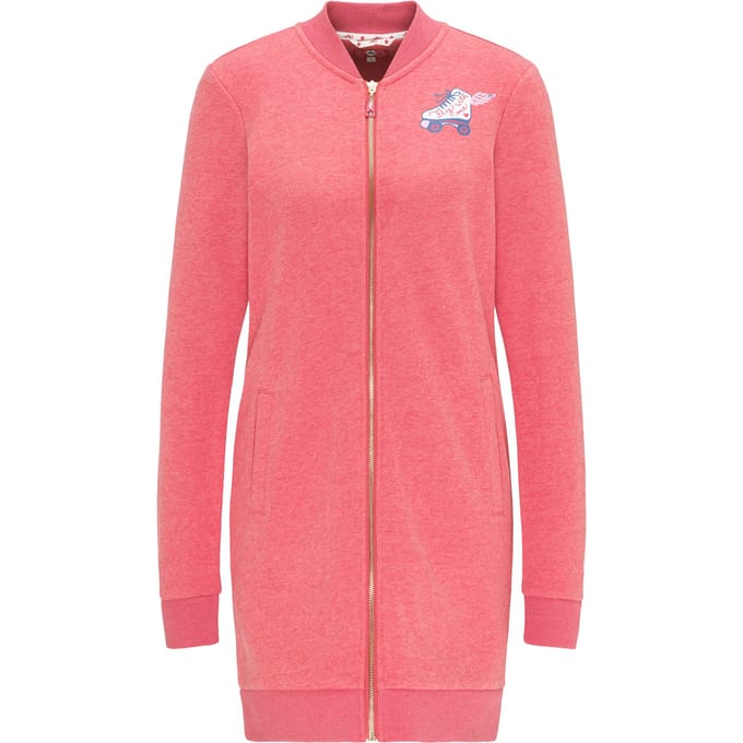Mymo Lang sweatvest Dames rood melange