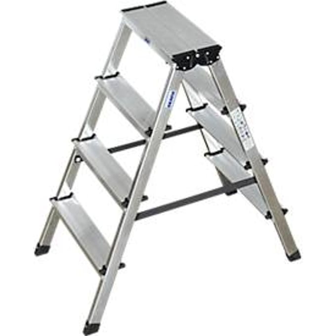 Dubbele trapladder van aluminium, 2 x 4 treden