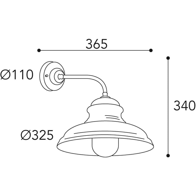 Moretti Luce Buitenwandlamp Mill 1595 messing antiek/helder