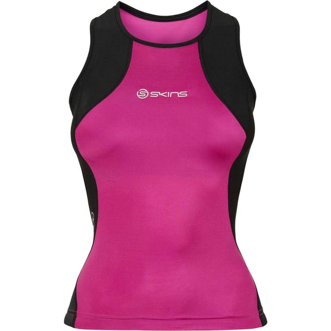 Skins Dames/Dames Tri 400 mouwloos T-shirt (Roze)