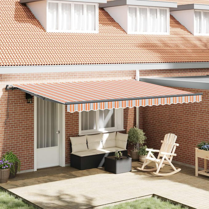vidaXL - Uitschuifbare - luifel - Meerkleurig - 450 - × - 350 - cm