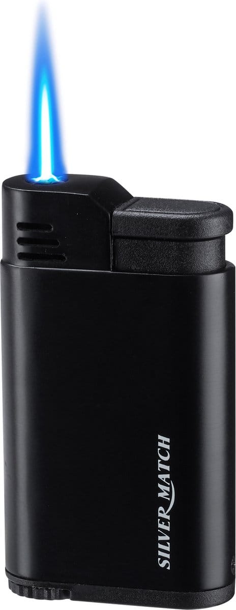 Silver Match Classic Jetflame Zwart - Jetflame Aansteker - Windproof - Stormaansteker