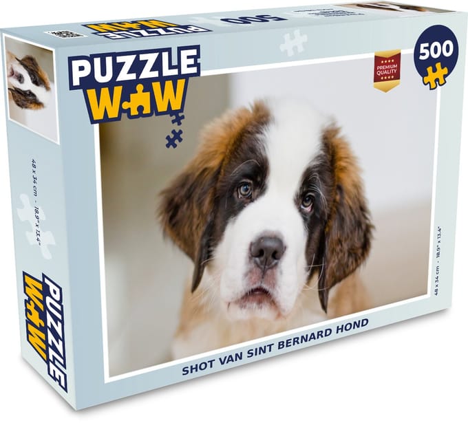 Puzzel Shot van Sint Bernard hond - Legpuzzel - Puzzel 500 stukjes