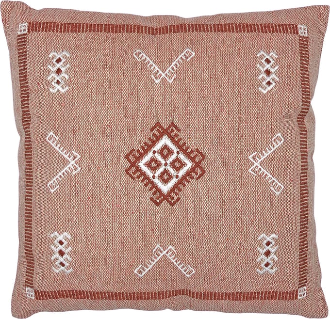 Lavandoux - Sierkussen - Geborduurde Kussen - Terracotta - 45 x 45 cm