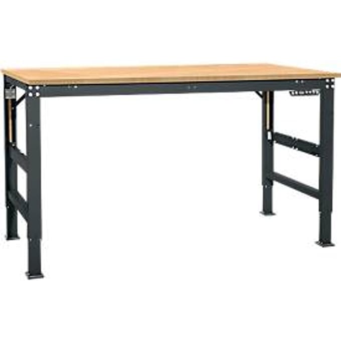Werktafel Ergo, elektro-hydrauliek, blad multiplex, 1250 x 800 mm, antraciet