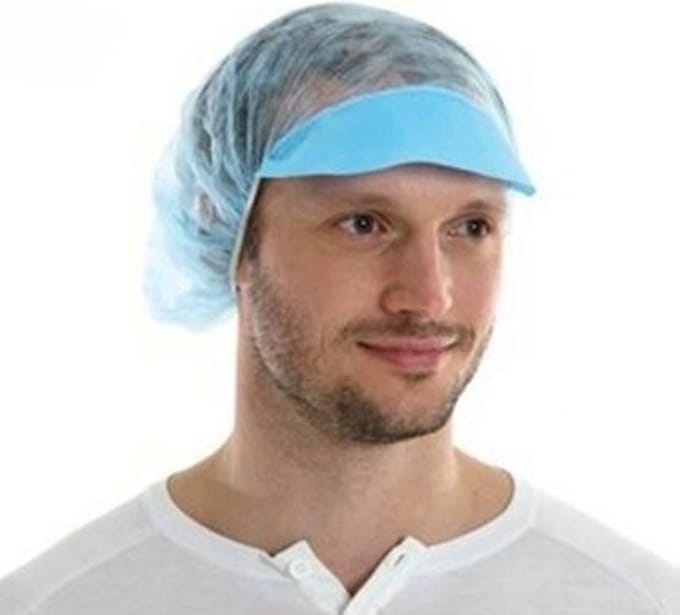 CMT pp non woven baret met klep 50cm blauw 1000 stuks
