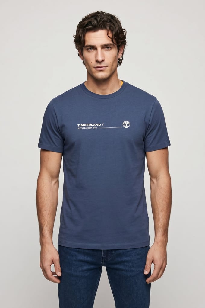 Timberland Ocean Back Graphic Ss Tee Dark Blue Taglia: S | Magliette basic Outlet | Uomo | Blu