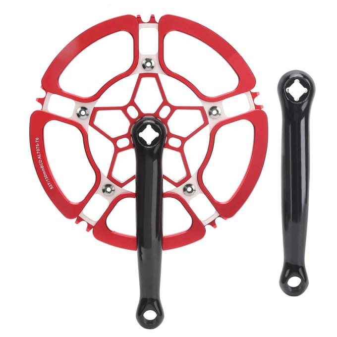 170mm Fiets Crankstel Aluminiumlegering 53T Single Speed Crankarm Tandwiel Accessoire Red red