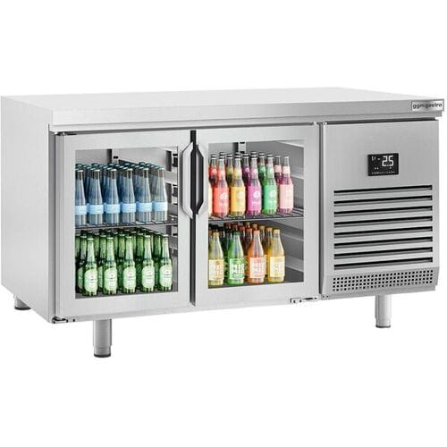 GGM Gastro Kühltisch Premium PLUS - 1618x800mm - mit 2 Glastüren Zilver