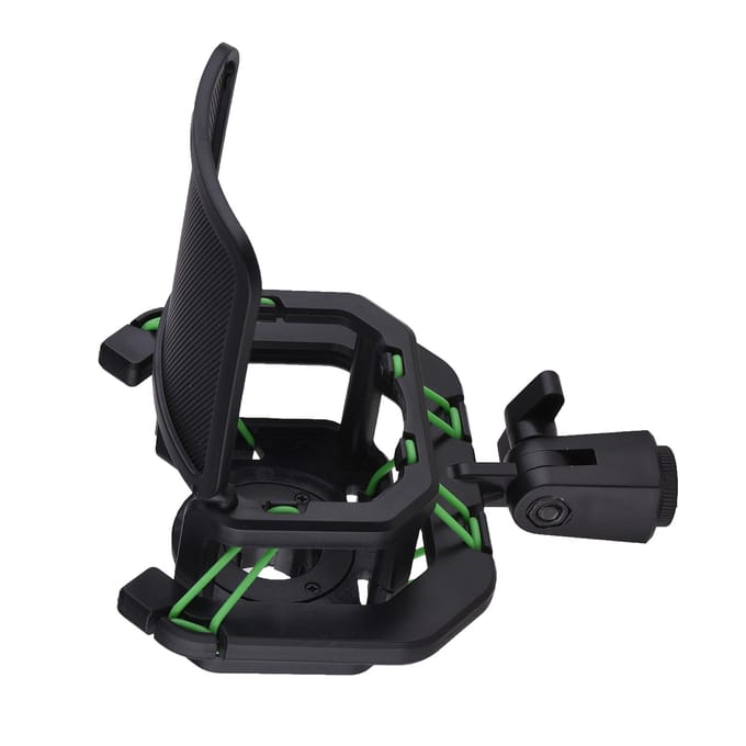 Plastic Microfoon Schokdemper Anti-vibratie Microfoonhouder Standaard met Metalen Popfilter Universeel zwart