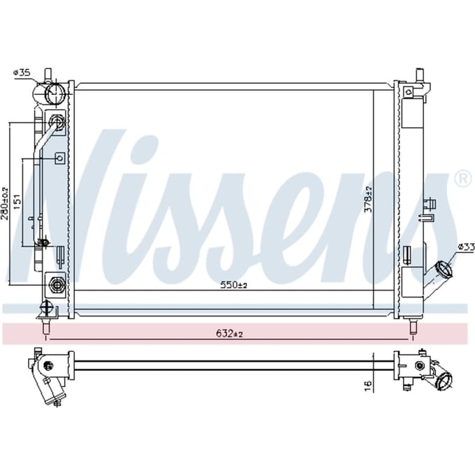 Radiator, motorkoeling NISSENS 606476