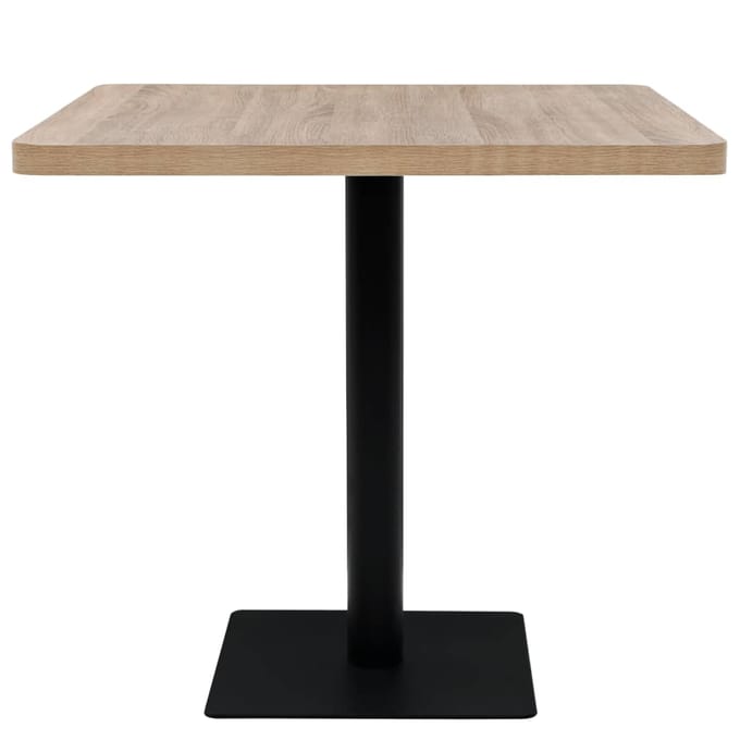 vidaXL - Bistrotafel - vierkant - 80x80x75 - cm - MDF - en - staal - eikenkleur