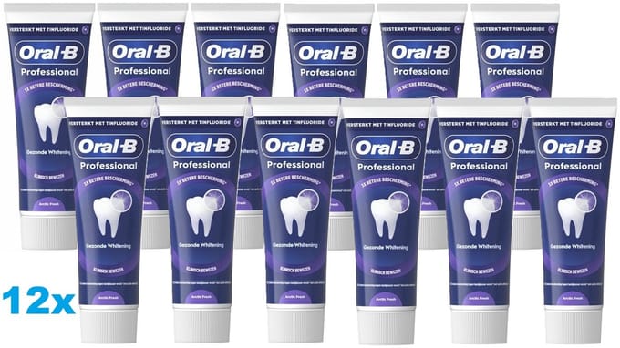 Oral-B Professional Whitening Tandpasta 12 x 75 ml – Active Fresh – 12-pack Voordeelverpakking