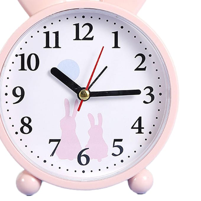 Wekker Schattige Konijn Vorm Stille Nauwkeurige Tijdmeting Klok Ornament voor Thuis Slaapkamer white
