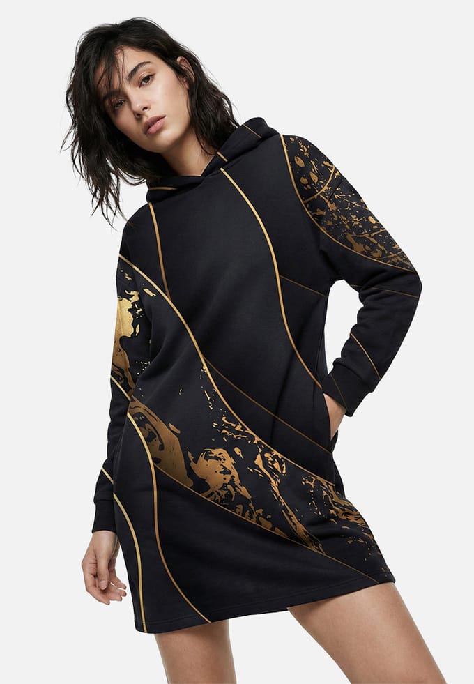 "Black and Gold" Oversize hoodiejurk