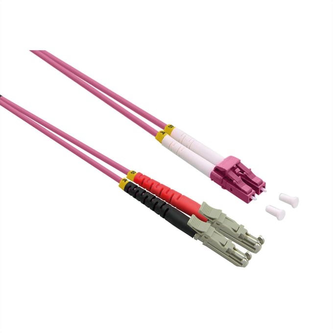ROLINE glasvezelkabel duplex 50/125µm OM4, LSH/LC, LSOH, violet, 7,5 m
