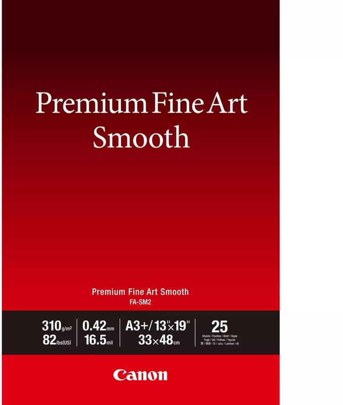 Canon Premium Fine Art Smooth FA-SM2 - Seidig - 16,5 mil - A3 Plus (330,2 x 482,6 mm) - 310 g/m² - 82 Pfund - 25 Blatt