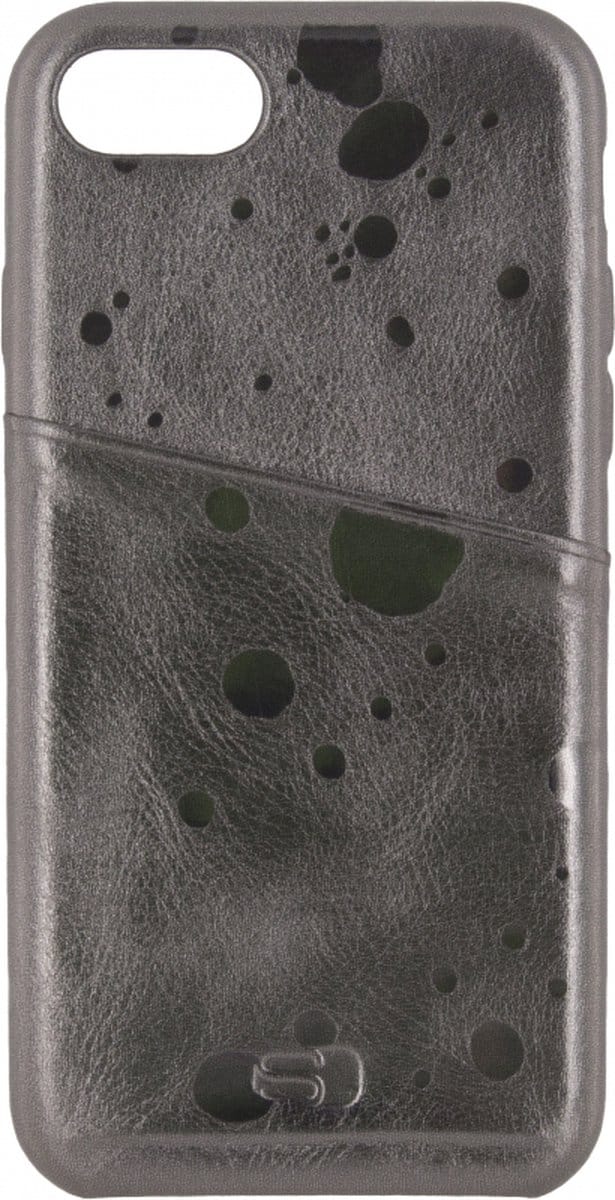Senza Glam Leather Cover with Card Slot Apple iPhone 7/8 Metallic Grey