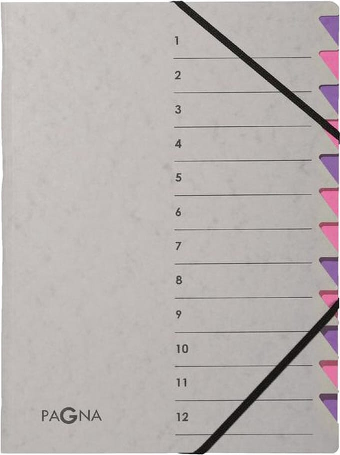 Sorteermap pagna easy a4 12tab paars/lila | 5 stuks