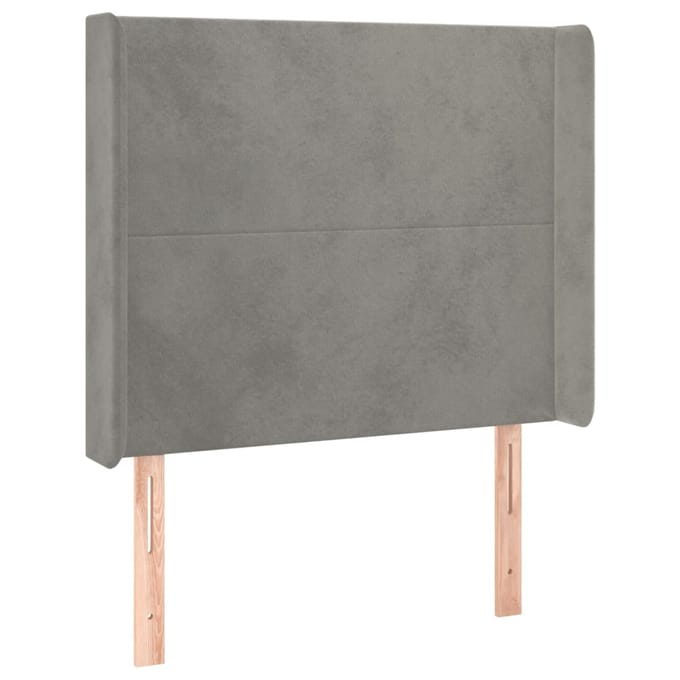 vidaXL - Hoofdbord - LED - 83x16x118/128 - cm - fluweel - lichtgrijs