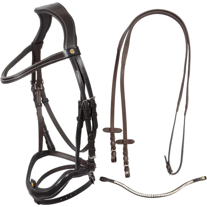 Anatomisch ruiterhoofd met gebogen neusriem Equestro