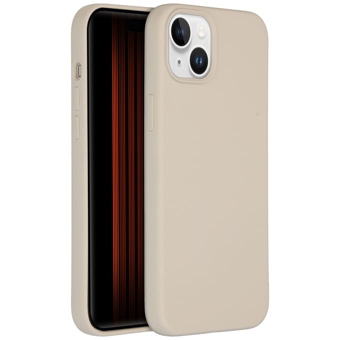 Accezz Hoesje - Geschikt voor Apple iPhone 15 Plus - Liquid Silicone Backcover - Stone