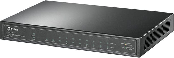 TP-Link TL-SG1210P 10-Port Gigabit PC Schakelaar with 8-Port PoE+