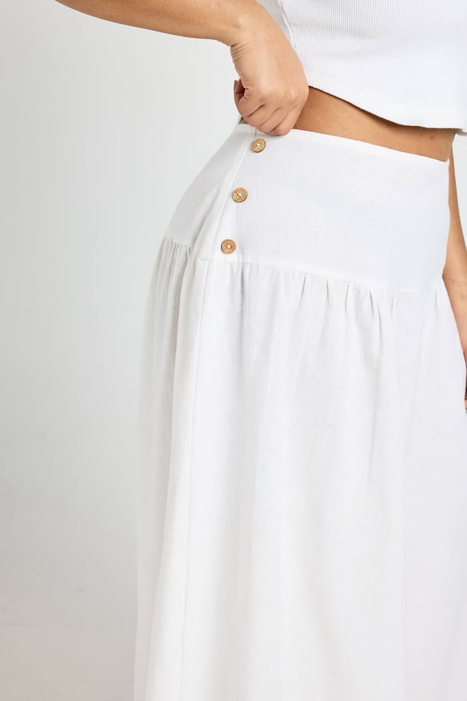 boohoo Dames Plus Linnen Look Extreem Wijde Pijpen Broek | Natural | Maat: 44