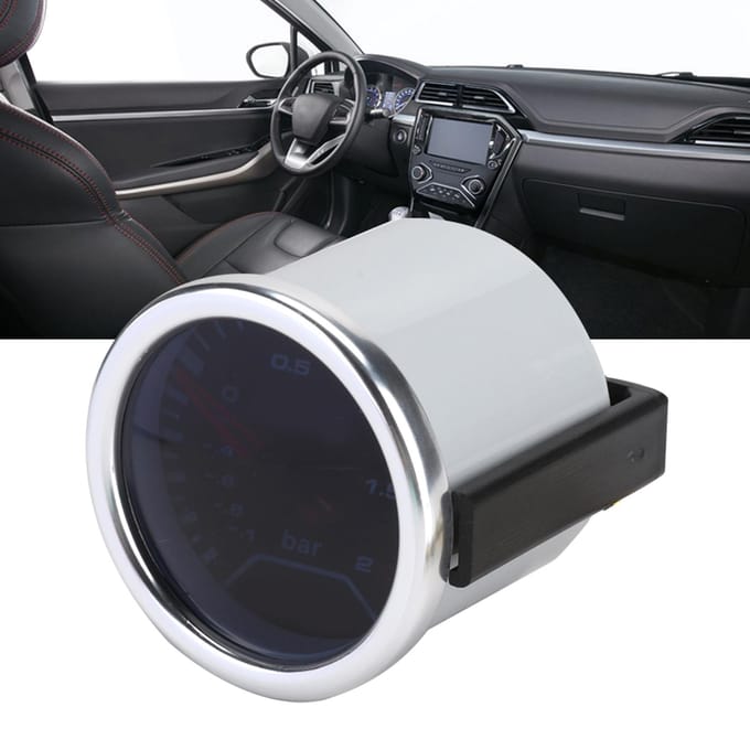12V 12Bar Gemodificeerde Boostmeter Mechanische Turbodrukmeter 52mm2in white