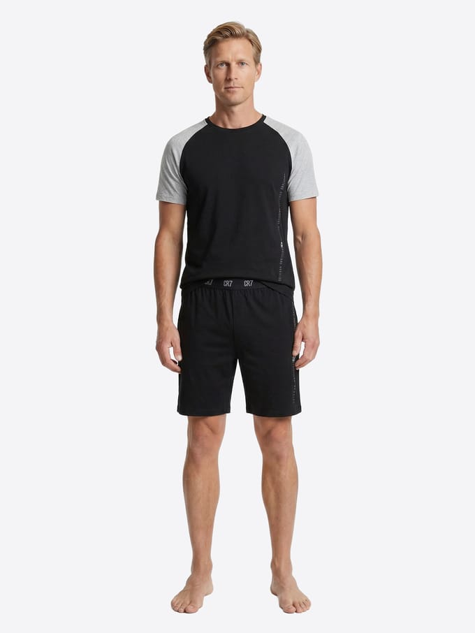 CR7 Heren Pyjama volwassenen kort (mix zwart/grijs)
