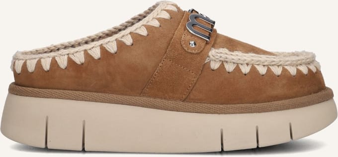 Mou Bounce Clog Instappers - Suède Instapper - Dames - Cognac - Maat 40