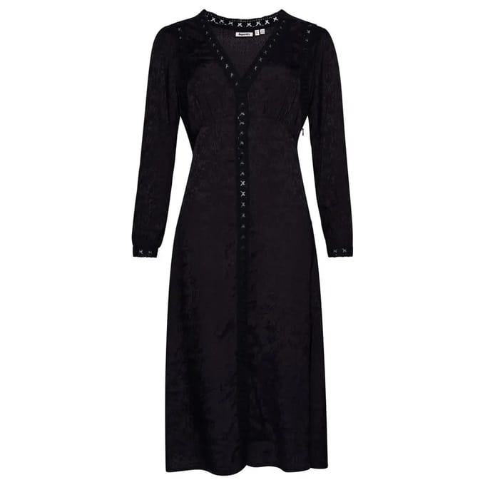 Superdry - Halflange jurk met kanten rand - Dames - Jurken