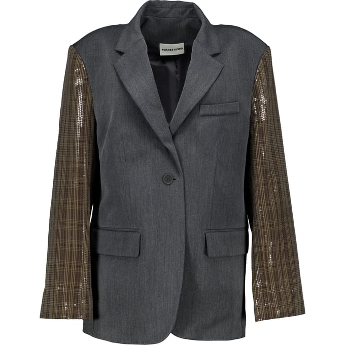 Femmes Du Sud Bl-0007 Blazers Donkergrijs Cher Sequins