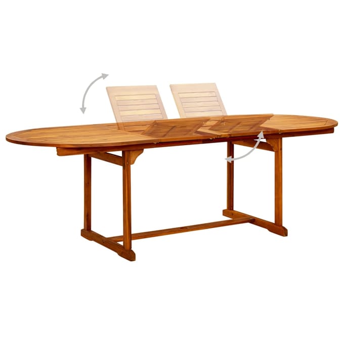 vidaXL - Tuintafel - (160-240)x100x75 - cm - massief - acaciahout