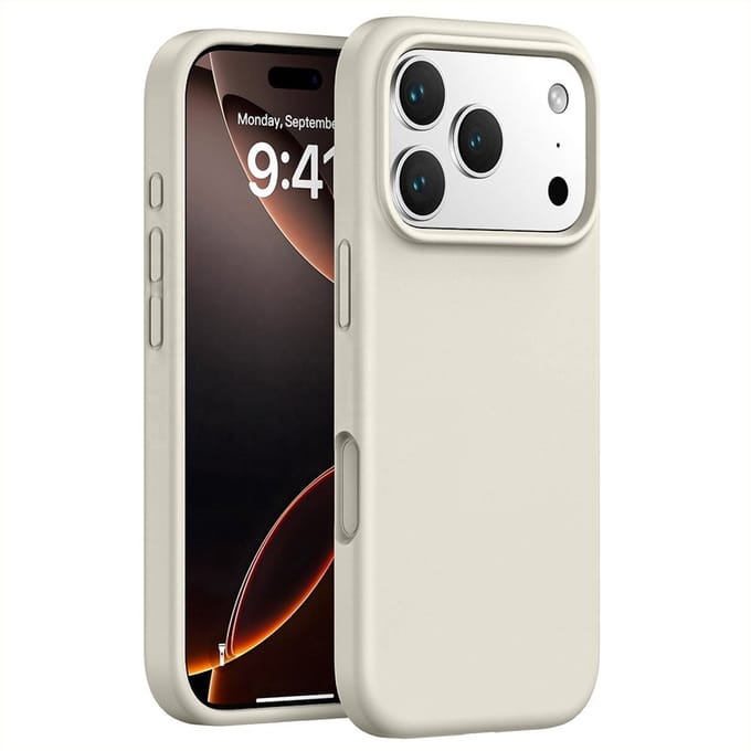 Mobiq - Liquid Siliconen Hoesje geschikt voor iPhone 17 Pro Max - lichtgrijs