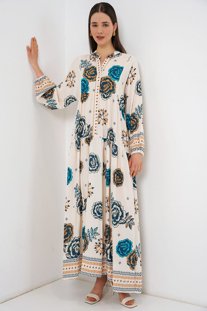 Gepubliceerd V-hals Maxi Jurk