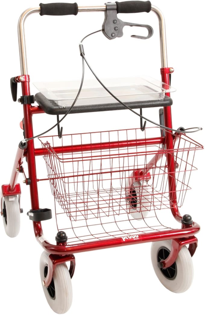 Premis Provo - 2de Generatie - Extra breed XL, 55 cm - Metallic Rood - Duwbeugel - Eenzijdige Rem - Links - Passieve rem