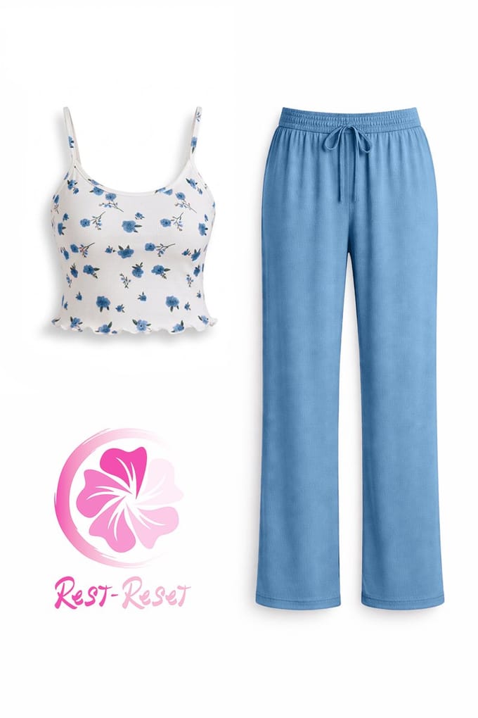Rest - Reset Loungewear set Blue - Blauw