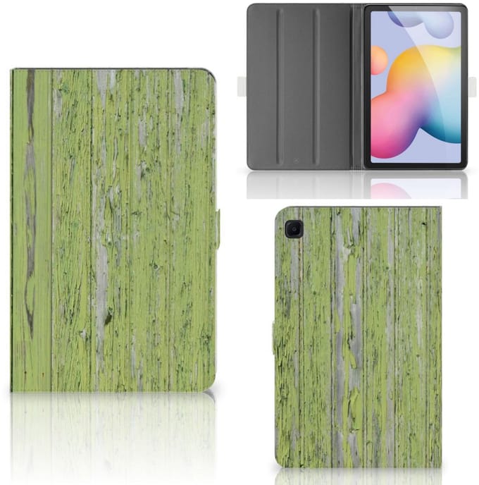 Samsung Galaxy Tab S6 Lite | S6 Lite (2022) Tablet Book Cover Green Wood